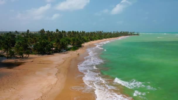 Costa Loiza Puerto Rico Aerial Flying Beautiful View — Vídeo de Stock