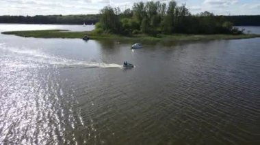 An aerial view of the Zegrze Reservoir in Poland
