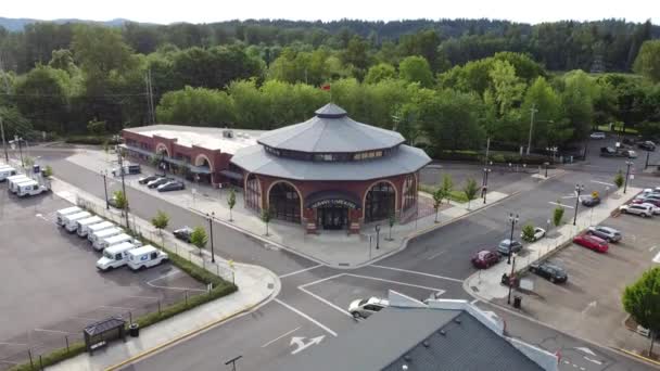 Aerial Shot Albany Historic Carousel Museum Oregon Usa — 비디오