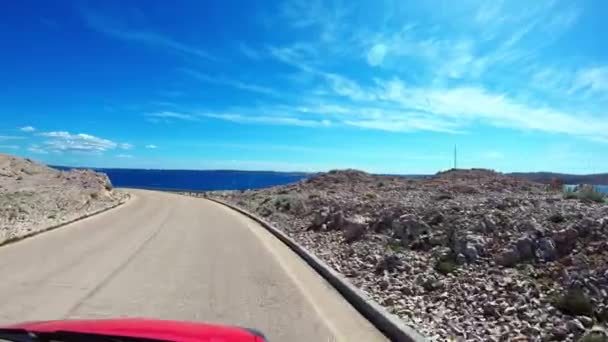 View Car Road Seaside Sunny Day — Stock videók