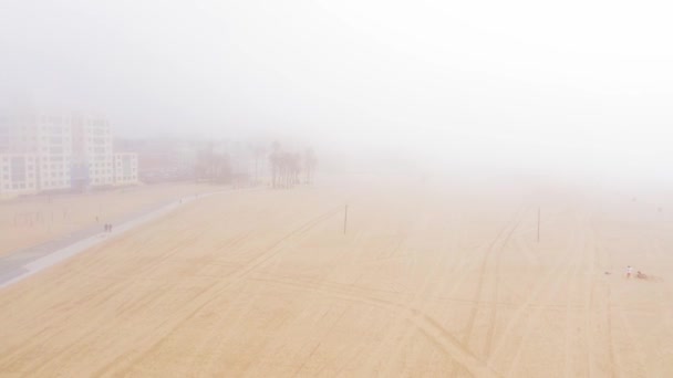Uma Bela Vista Cais Santa Monica Califórnia Denso Nevoeiro — Vídeo de Stock
