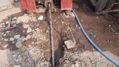 A Horizontal Directional Drill. Pneumatic device for laying cables and pipes underground.