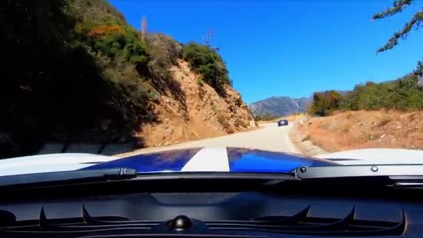 Beautiful View Driving Dodge Viper Car Road California Mountains — Stok video