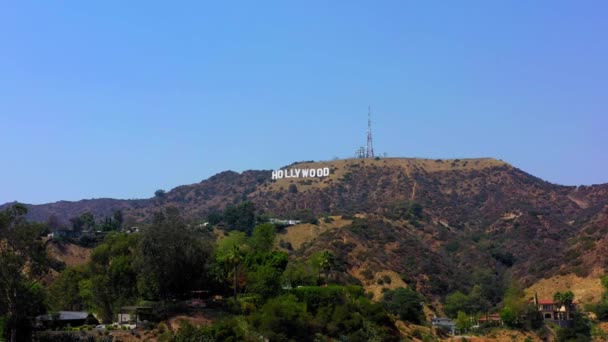 Beautiful Shot Hollywood Sign Mountain — Vídeos de Stock