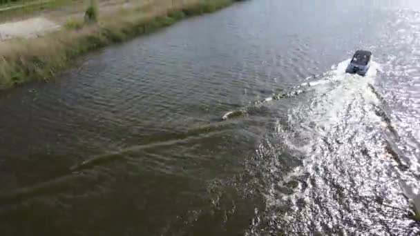 ポーランドのゼグゼ貯水池の空中ビュー — ストック動画