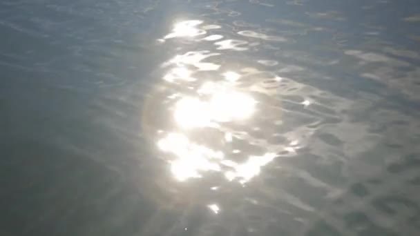 Warm Sun Reflecting Soft Waves Rippling Ocean Bright Sunny Day — Video Stock