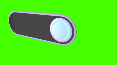 A toggle icon turning around on a chroma key background switching on and off the button