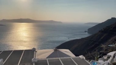 A beautiful view of clear blue sky and sea, Santori, Greece