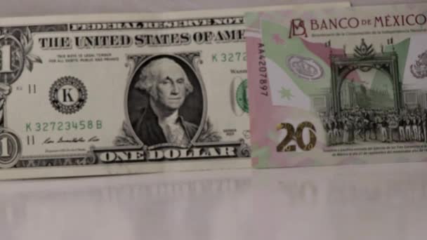 Closeup Footage One Dollar One Twenty Peso Banknote — Video