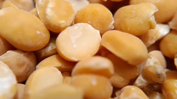 Chickpeas Split Yellow Beans Seeds Grains Yellow Split Beans Lentils — Video Stock