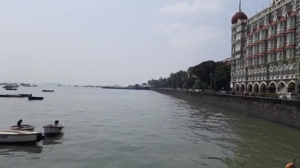 Early Morning Low Angle View Taj Mahal Palace Hotel Mumbai — Vídeo de Stock