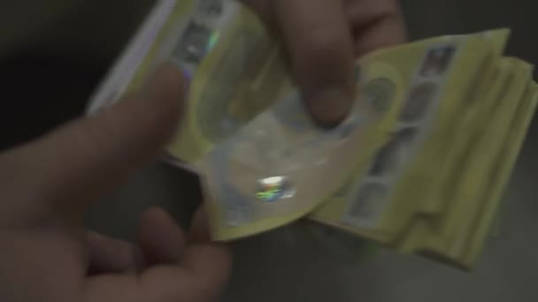 Closeup Footage Person Counting His Cash Money — Video Stock