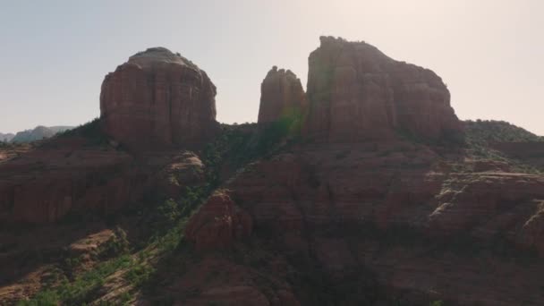 Red Rock Mountain Monument Cathedral Rock Sedona Arizona Sunrise — Stockvideo