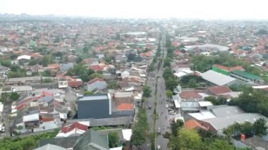 An aerial view of density in the middle of the city of Semarang