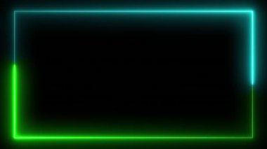 soyut neon parlayan kare çerçeve arkaplanı 