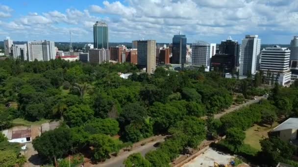 Aerial Footage Harare Capital City Zimbabwe Tall Buildings — Wideo stockowe