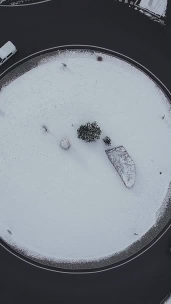 Вертикальний Вигляд Круглої Точки Снігом Chamonix — стокове відео