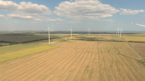 Filming Wind Turbines Drone Zatoka Ukraine — Stok video