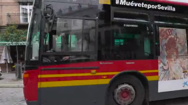 Video Public Bus Seville Driving Camera — Vídeos de Stock