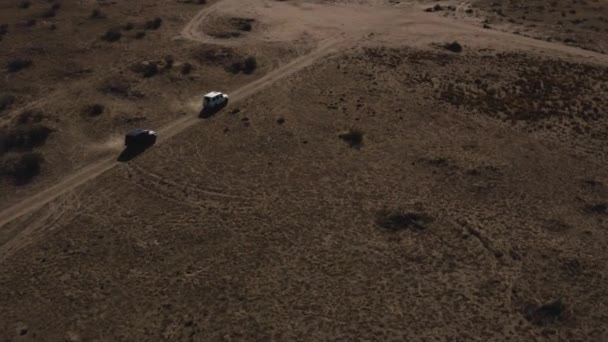 Gün Işığında Çölde Güzel Bir Araba Manzarası — Stok video