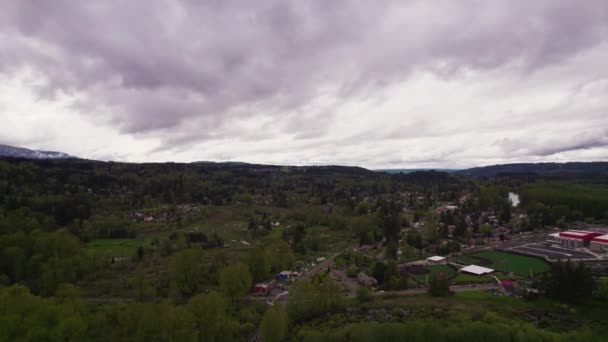 Αεροφωτογραφία Ενός Απέραντου Τοπίου Του North Bend Στο Snoqualmie Washington — Αρχείο Βίντεο