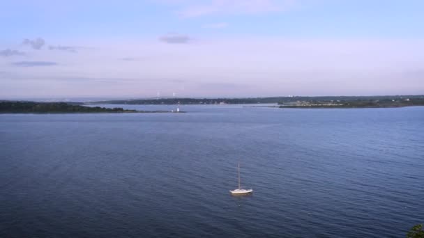 Aerial Shot Narragansett Looking Jamestown Newport Aquidneck Island — Vídeo de Stock