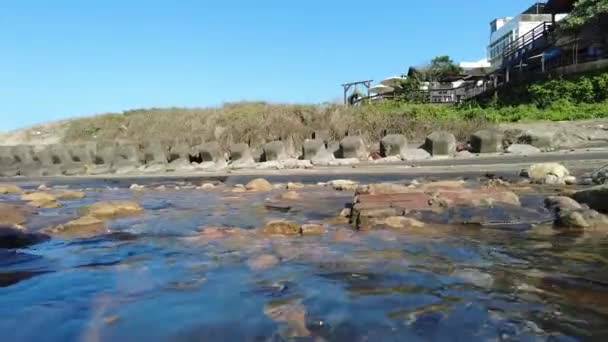 Beautiful Time Lapse Footage Stones Taiwan River Sunny Day — Stockvideo