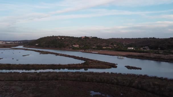 Drone Shot Scenic River Algarve Portugal — Stok video