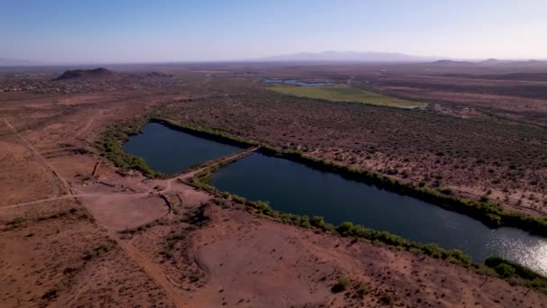 Aerial View Peoria Lake Blue Sky Arizona Usa — Stockvideo