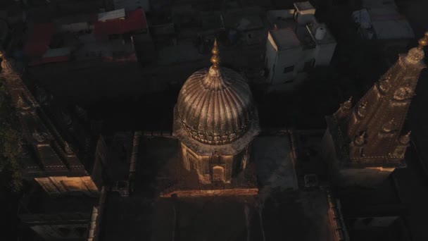 Een Luchtfoto Van Krishna Mandir Rawalpindi Stad Pakistan — Stockvideo