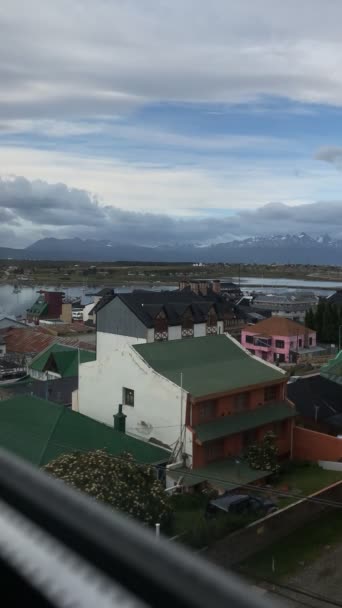 Tidsförskjutning Stadsbilden Ushuaia Argentina — Stockvideo