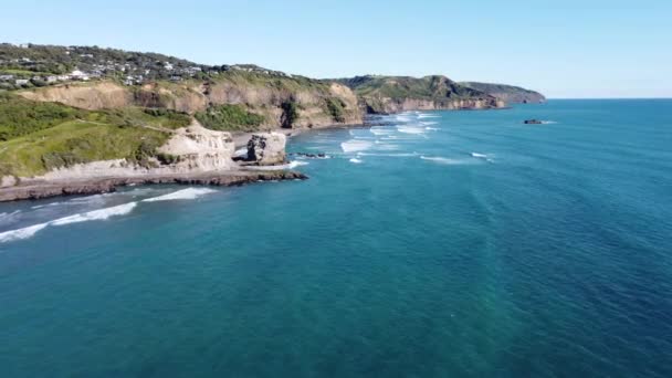 Een Prachtig Shot Van Muriwai Strand Auckland Nieuw Zeeland — Stockvideo