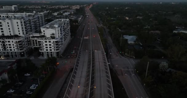 Miami Beach Soluppgång Vatten Ocean Höghus Downtown Boat Yacht Club — Stockvideo