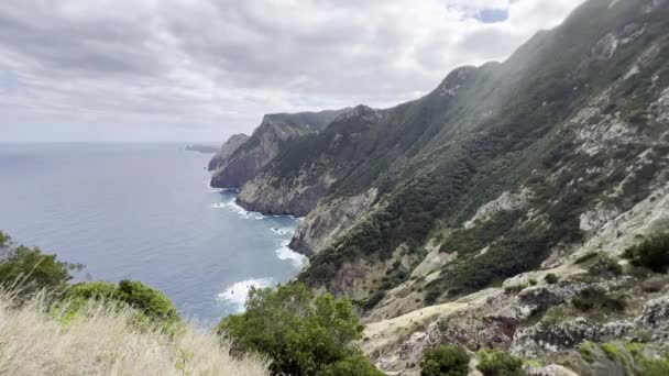Coastline Madeira Showing Sea Beaches Rocks Sky People — Vídeo de Stock