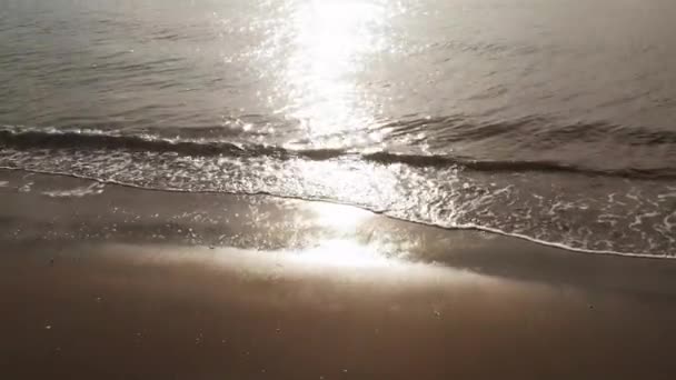 Footprints Sand Sun Blue Sky Perfect Combination Any Beach Lover — Stock Video