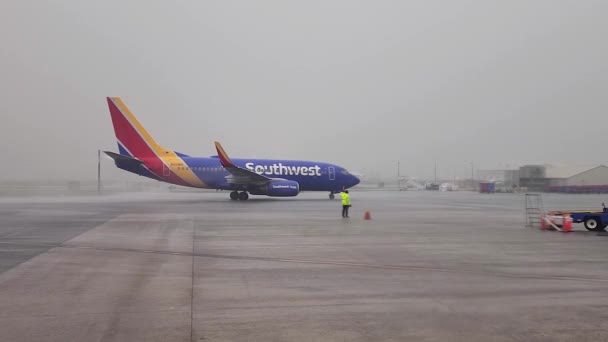 Southwest Airlines Boeing 737 7H4 N431Wn Taxis Ecp Northwest Florida — Stock Video