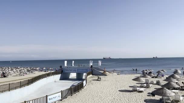 View Seaside Florya Beach Black Sea Turkey Sunny Day — Video Stock