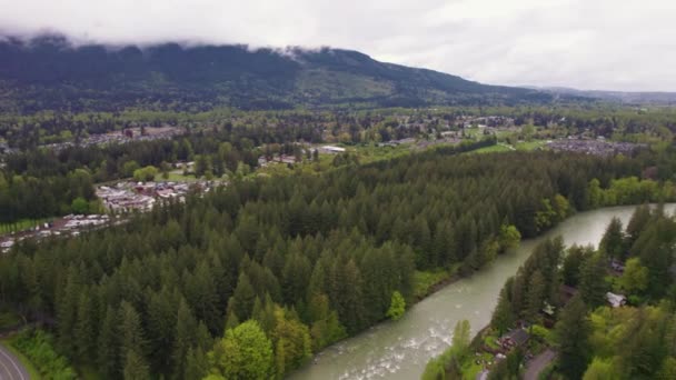 Aerial View Vast Landscape North Bend Snoqualmie Washington Usa — Stockvideo