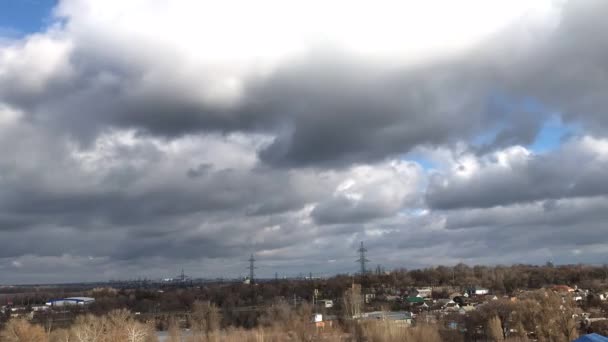 Rainy Clouds Run Park Winter Time — Stockvideo