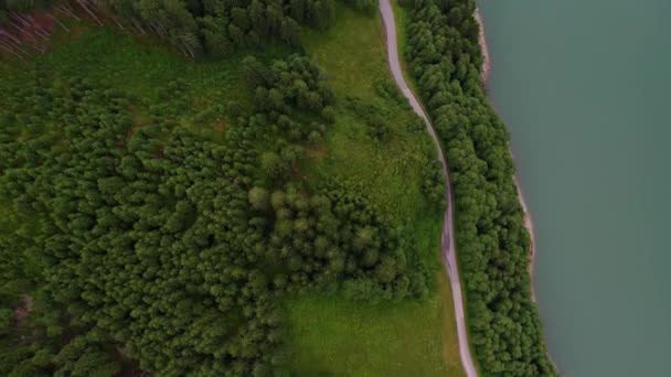 Aerial View Durlassboden Reservoir Green Mountainous Area Austria — Video Stock