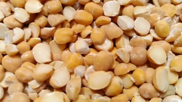 Chickpeas Split Yellow Beans Seeds Grains Yellow Split Beans Lentils — Video Stock