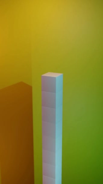 Анімована Петля Маятника Кубики Вежі Кубиків Яка Повільно Піднімається — стокове відео