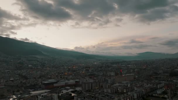 Beautiful Aerial Shot Cityscape Quito Ecuador — 비디오