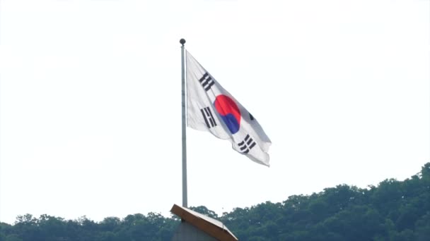 National Flag South Korea Waving Wind — Stock Video