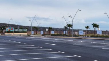 Empty parking lot during the covid-19 lockdown