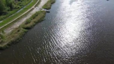 An aerial view of the Zegrze Reservoir in Poland