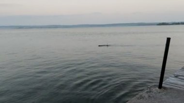 A beautiful view of a floating kayak in the water in the daytime.