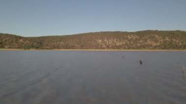 An aerial view of Lake George in south-eastern New South Wales, Australia