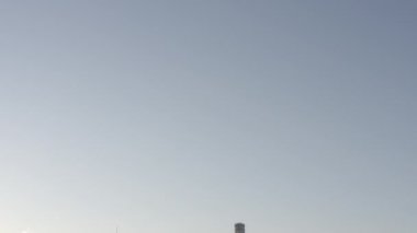Downtown Los Angeles buildings at sunset in California, the USA