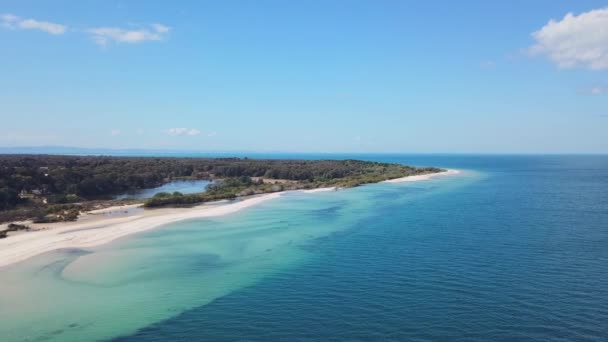 Aerial View Bribie Island Facing South Red Beach Queensland Australia — Vídeos de Stock